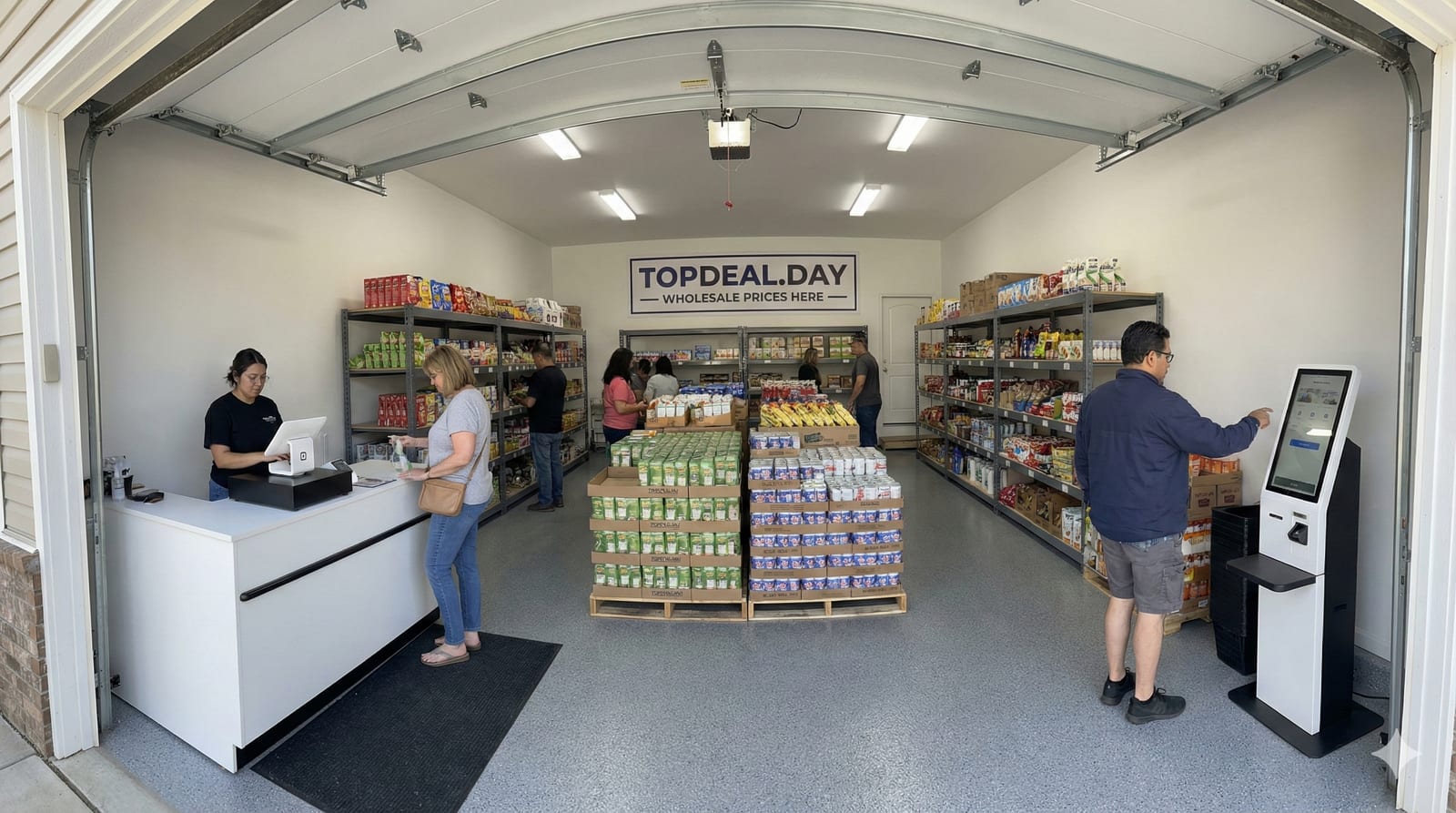 Inventory received and staged at the TopDeal receiving area